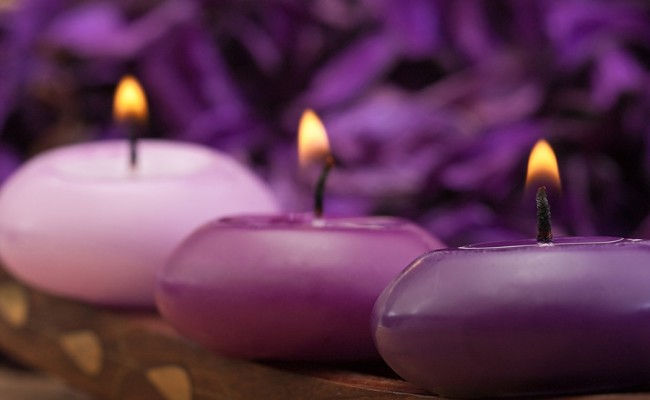 purple toned candles